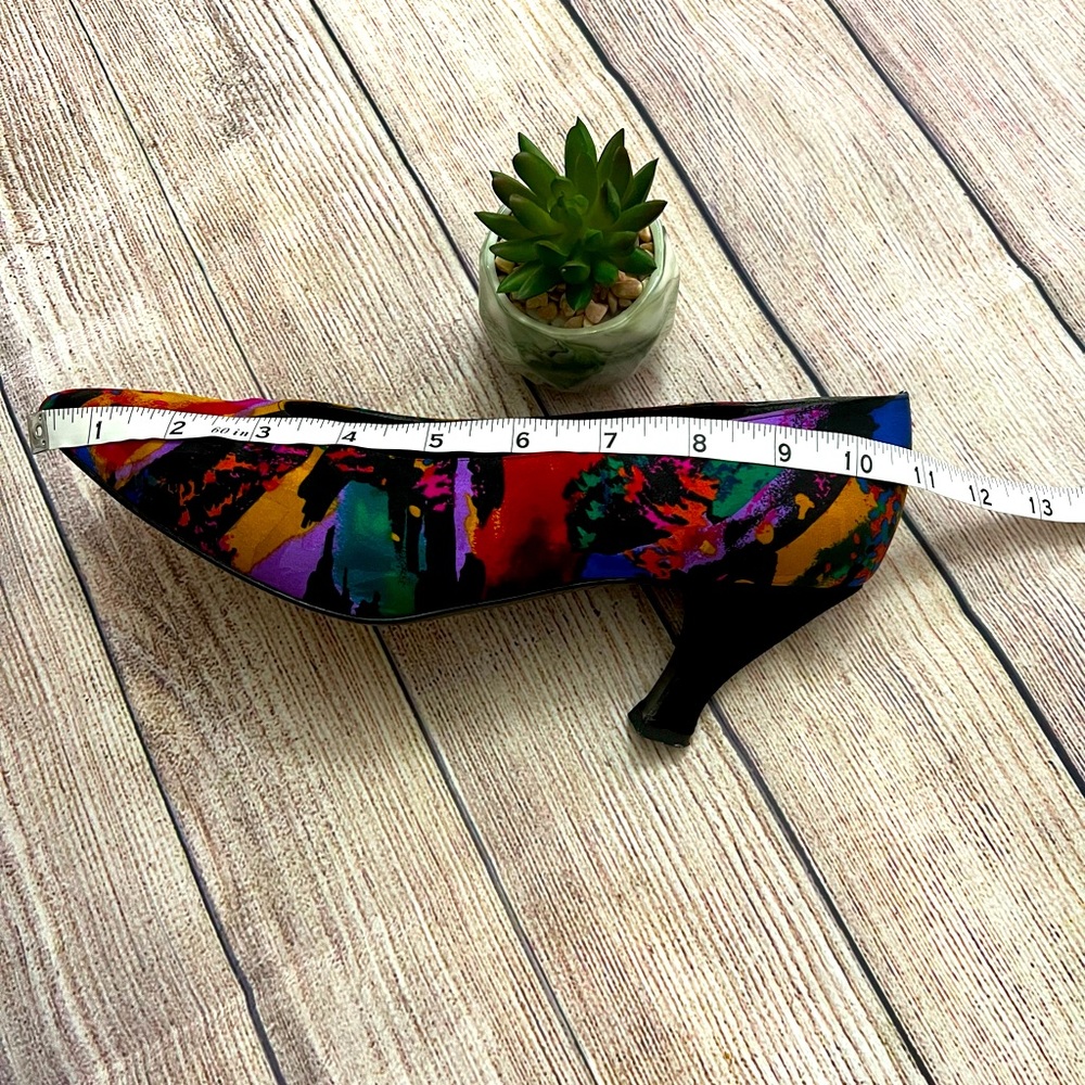 STUART WEITZMAN VINTAGE ‘80s multicolored heels Size 9 - Picture 7 of 11